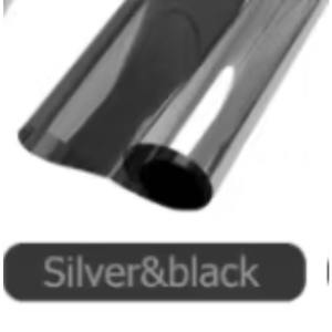 Film de fenêtre PET auto-adhésif noir réfléchissant effet miroir argenté à vision unidirectionnelle pour la protection de la vie privée et le contrôle solaire des bâtiments - Product Image 3