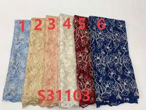 Nuovo tessuto di pizzo in tulle con ricamo ad arco di paillettes - Product Image 6