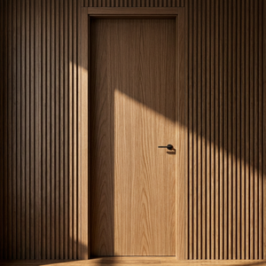 Puerta Interior de Madera para Todo Clima con Revestimiento de PVC, Antihumedad, Tablero Silencioso de Madera Sólida para Proyectos de Villas Frontales al Mar - Product Image 2