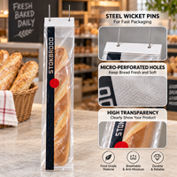 Sacs à pain en BOPP micro-perforés personnalisés en gros avec fermeture à fil pour boulangerie, emballage alimentaire et fournitures de magasin de détail
