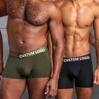 Slip de bain à taille haute personnalisé pour hommes sous-vêtements en coton tricoté élastique boxer respirant pour hommes