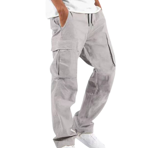 Best Lightweight Men's Canvas <b>Cargo</b> <b>Trousers</b> with High Elastic Waist and Multiple Pockets for Everyday Casual Wear - Product Image 1