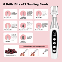 Ensemble professionnel de pédicure et de manucure rechargeable avec dissolvant de gel, dissolvant de cuticules, perceuse à ongles électrique portable, 10 vitesses