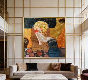 Opera d'arte ispirata a 'Serpenti d'Acqua II' di Gustav Klimt, maestria simbolista per l'arredamento di lusso - Product Image 3