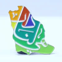 Produsen Kualitas Tinggi Kustom Desain Logo Belakang Magnet Lambang Uni Saudi Arabia Nasional 91 Pin Enamel Suvenir