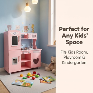 Ensemble de jouets de <span class=keywords><strong>cuisine</strong></span> en bois multifonctionnels, réfrigérateur, vaisselle, <span class=keywords><strong>simulation</strong></span> pour garçons et filles de 2 à 13 ans - Product Image 5