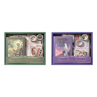 Coffret Journal Créatif Culturel avec Rideau en Gaze Imprimé, Thème Floral Rétro, Autocollants et Boîte Cadeau Transfrontalière
