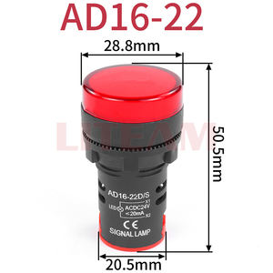 Lampu sinyal Led Mini plastik 98, lampu sinyal Led Mini Diameter 22mm 12v 24v 110v 220v, lampu merah indikator <span class=keywords><strong>16mm</strong></span> 220v - Product Image 4