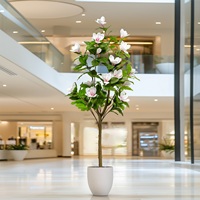 Vente en gros de magnolia en plastique certifié UV pour la maison, mariage, fête, décoration de jardin, anniversaire, aménagement paysager, feuillage durable