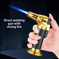 Briquet torche DEBANG haute température coupe-vent, briquet à cigares avec verrou de sécurité, rechargeable au butane, flamme réglable, mini format