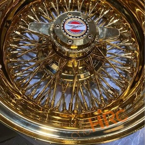 Rueda de alambre grabado 13x7 llantas de alambre dorado 13 14 pulgadas 13x5,5 14x6 14x7 72 100 radios estándar inverso rueda de alambre dorado - Product Image 2