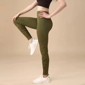 Leggings de yoga taille haute pour femmes en nylon et élasthanne léopard sans couture - Product Image 3