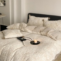 Parure de lit en velours de lait jacquard gaufré de qualité supérieure, épaisse et chaude pour l'hiver, décoration de chambre confortable, housse de couette King Size