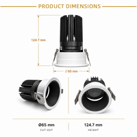 Downlight LED COB encastré ODM, dimmable, anti-éblouissement, angle de faisceau réglable, en céramique, pour bâtiment, showroom, éclairage commercial