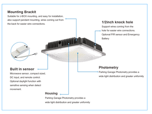 Lumière LED pour parking 160LM/W IP65 – Éclairage extérieur à économie d'énergie pour entrepôts et bureaux - Product Image 4