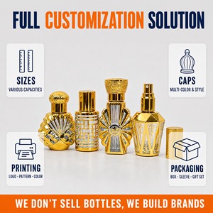 Botella de Perfume de Vidrio Decorativa con Rodillo <span class=keywords><strong>y</strong></span> Pulverizador, 12ml/10ml, Electrochapada en Oro, Personalizable OEM/ODM, Venta al Por Mayor - Product Image 1