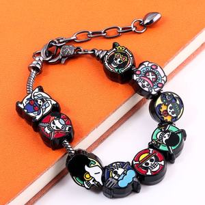 Bracelet de bricolage en gros Anime une pièce Lufei Solon <span class=keywords><strong>chapeau</strong></span> de paille <span class=keywords><strong>Pirate</strong></span> groupe membre métal bricolage Bracelet de perles - Product Image 4