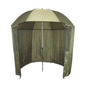 Fishing umbrella shelter with half side wall