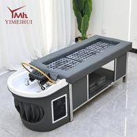 Lit de massage spa aux herbes de style thaïlandais moderne avec chauffage électrique et bac de lavage pour salon de beauté professionnel