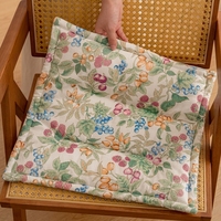 Coussin de siège carré en pur coton bio Berry, coussin de chaise élégant, respirant toutes saisons, pour salle à manger et bureau