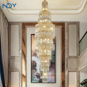 NDY/OEM Indoor Large Luxury Customizable Ceiling Lights Stainless Steel Body Led Chandelier Lamp