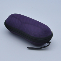 Étui à lunettes en tissu nid d'abeille EVA avec fermeture éclair, étui rigide antichoc pour lunettes avec sangle de transport, logo personnalisé