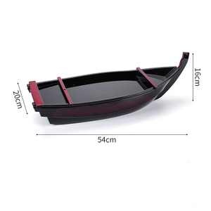 カスタマイズ可能なサイズBambusバーチABS寿司トレイエコフレンドリーミニ黒赤ボート日本食レストラン刺身提供トレイ用 - Product Image 4