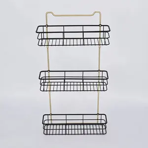 3 Tier Over The Shower Door Caddy Pantry Organizer Rack , Hanging Shower Organizer Shelf Basket Storage Rack