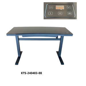 Bureau de jeu/bureau réglable en hauteur, design rectangulaire, surface en verre KTS-240403-08 - Product Image 1