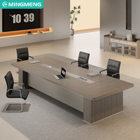 Elegante Mesa de Reuniones de Oficina con Sillas a Juego - Muebles de Conferencia Grandes