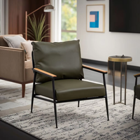 Fauteuil pivotant en cuir capitonné, style nordique moderne et minimaliste, pour chambre, bureau à domicile et réunions, respectueux de l'environnement