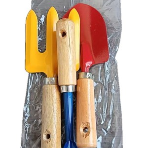 Garden Hand Tools Wooden Handle Three Piece Set Shovel Rake Fork For Planting Digging Soil Turning - Product Image 4