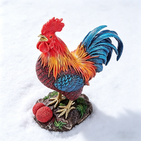 Statue de coq Feng Shui, figurine en résine peinte à la main, vibrante, pour la décoration de la maison et du bureau