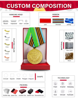 Médaille et insigne personnalisés en gros pour récompenses, avec boîte en velours, pour l'hommage aux États-Unis