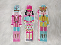 Patchs brodés en chenille Casse-Noisette, Appliques Soldat de Noël, Roi, Tambourinier pour Veste d'hiver, Chapeau, Fêtes, Noël, Enfants