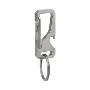 Titanium alloy car <b>keychain</b>, multi-functional high-end genuine <b>leather</b> suede car waist hanger for men, simple anti-loss - Product Image 1