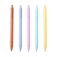 Stylo Gel en Plastique à Pression Simple Macaron, Pointe Bille 0,5 mm, Encre Noire, pour Étudiants, Examens, Bureaux et Signature Professionnelle, Papeterie en Gros
