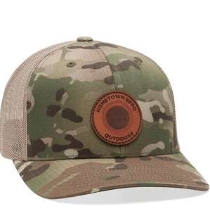 Vietnam Custom Logo 6 Panel 112FP Performance Canvas Trucker Hats Fashionable <b>Camo</b> Printed Hunting Cycling Mesh Trucker <b>Cap</b> - Product Image 1