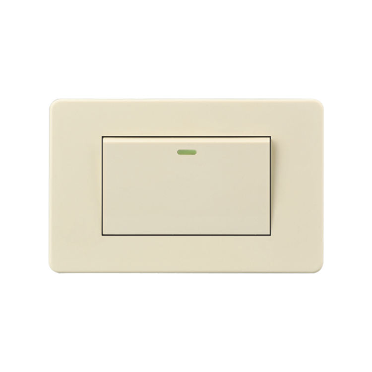 Us Standard 1/2/3 Gang Hotel Electric Light Switch Wall Outlet Switch Home Beige Electric Wall Socket