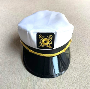Esta gorra de uniforme de cubierta azul Marino presenta bordado y un parche de insignia perfecto para el <span class=keywords><strong>sombrero</strong></span> de capitán de fiesta - Product Image 6