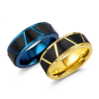 Bague de mariage en acier inoxydable pour homme, style européen et américain, personnalisée, tendance, classique, dorée, anti-allergique, accessoire d'usage quotidien