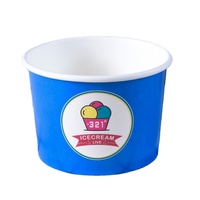 Gobelets à glace jetables en papier kraft à paroi simple de 12 oz avec logo personnalisé, gobelets à yaourt et à glace