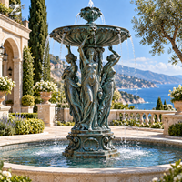 Fontaine sculpturale classique en bronze, finition antique laiton cuivre, élément aquatique personnalisé pour villa, cour, hôtel, place publique, jardin