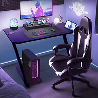 Ensemble Chaise et Table de Gaming de Haute Qualité en Gros d'Usine, Lumières LED RGB, Design en Z, Surface en Bois, Grande Taille, Combo Bureau Informatique