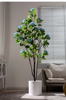 Grand arbre artificiel en soie de 200 cm en pot, vente en gros, pour décoration intérieure, hôtel, mariage, fête, Noël