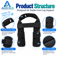 Attelle de protection avant réglable pour chien, idéale pour les entorses, les tensions musculaires et la rééducation