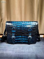 Exotique de haute qualité hommes véritable patine Nil crocodile cuir Messenger sac de luxe vraie peau sac à bandoulière