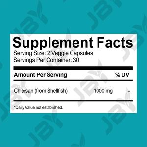 Kapsul Chitin <span class=keywords><strong>Chitosan</strong></span> JBY 1000mg, Kapsul Pelangsing <span class=keywords><strong>Chitosan</strong></span>, Harga Suplemen Diet Grade Makanan, Kapsul <span class=keywords><strong>Chitosan</strong></span> - Product Image 2