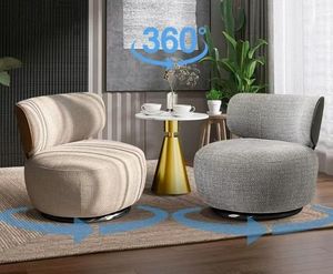 Sillón Individual Giratorio Moderno de Tela para Sala de Estar Pequeña, Balcón, Hotel y Muebles para el Hogar - Product Image 1