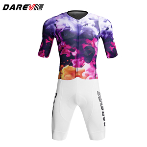 Darevie Kompressions-<span class=keywords><strong>Trisuit</strong></span> mit individuellem Sublimationsdruck, atmungsaktiv, kurze Ärmel, Radsport-Skinsuit, Radsportbekleidung - Product Image 4